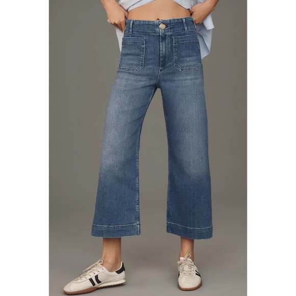 Anthropologie Denim - NWT  Anthropologie The Colette Cropped Wide-Leg Jeans Medium Blue Denim 28
